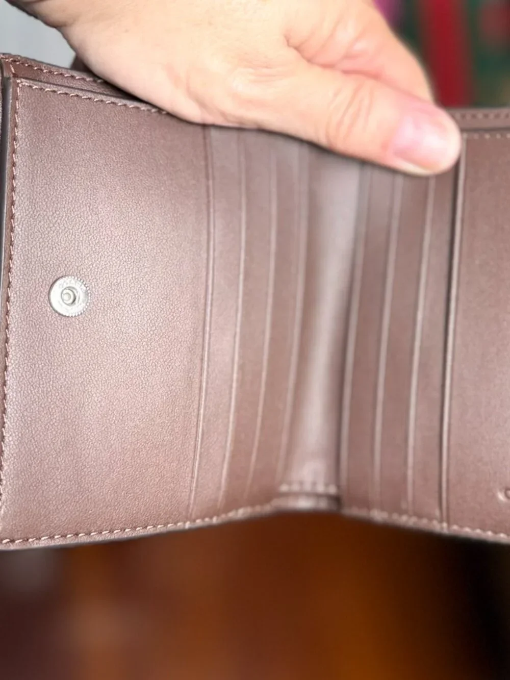 Coach Eliza Small Brown Leather Snap Wallet - Picture 5 of 7